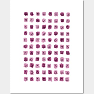 Abstract geometrical pink pattern Posters and Art